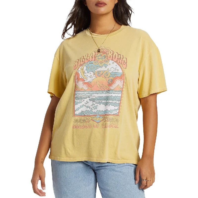 Billabong Women's Season Of The Sol T-Shirt Basic T-Shirt Crew Neck Short Sleeve