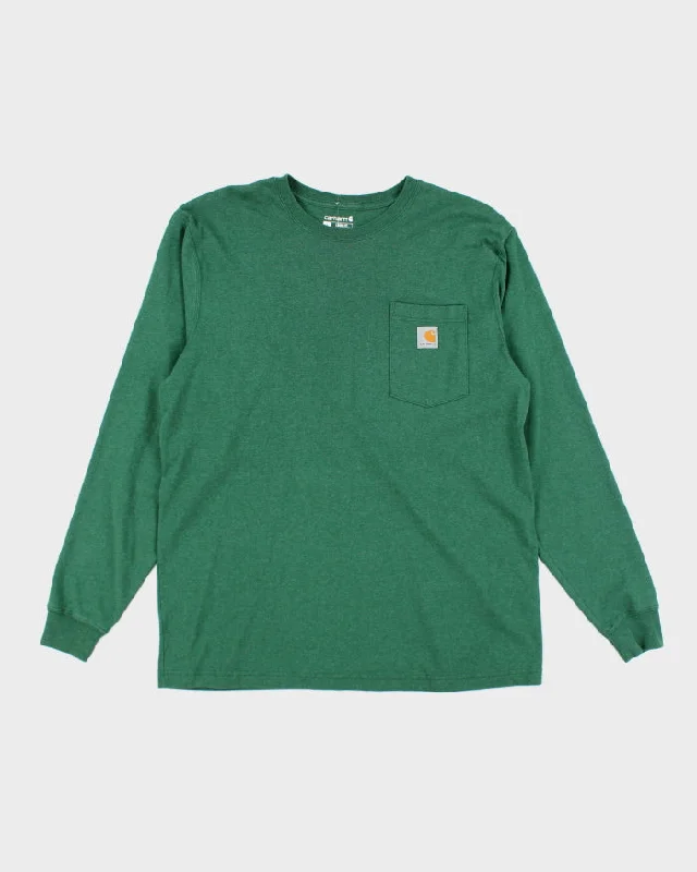 Carhartt Green Long Sleeve T-shirt - L Faux Fur Fabric Real Fur Fabric Shearling Fabric Carhartt Green Long Sleeve T-shirt - L Faux Fur Fabric Real Fur Fabric Shearling Fabric