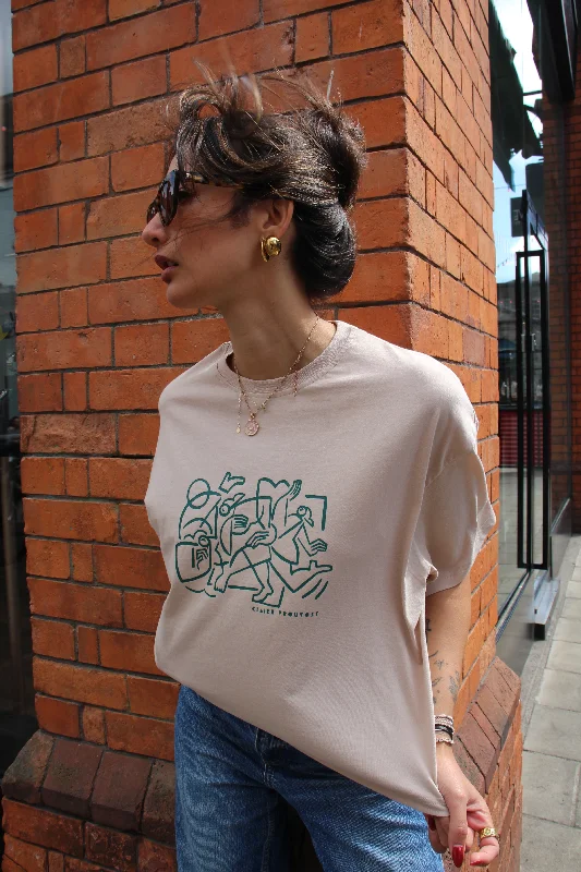 Oversized Tee - Dancer by Claire Prouvost Rayon Fabric Velvet Fabric Corduroy Fabric