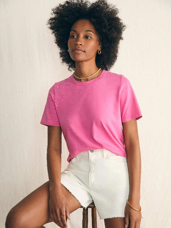 Sunwashed Crew Tee - Cone Flower Fashionable Trendy Casual