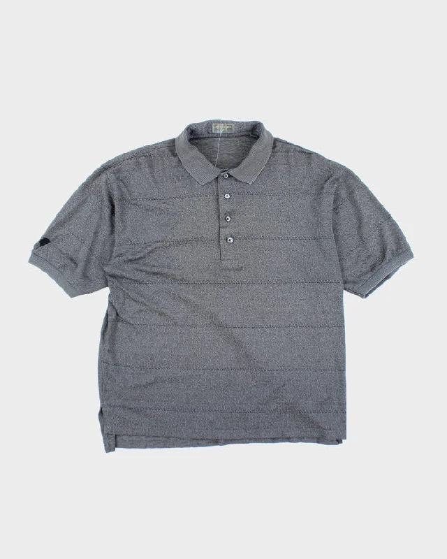 Vintage 2000's Descente Patterned Polo Shirt - M Nylon Fabric Polyester Fabric Spandex Fabric Vintage 2000's Descente Patterned Polo Shirt - M Nylon Fabric Polyester Fabric Spandex Fabric