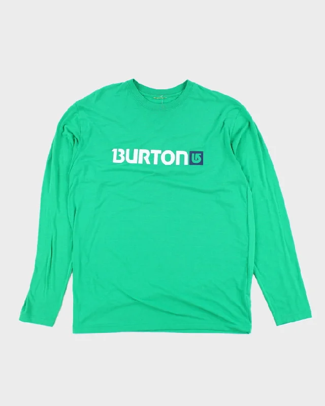 Vintage Y2K Burton Snowboards Longsleeve Graphic T-Shirt - L Handmade Hand-knitted Hand-woven