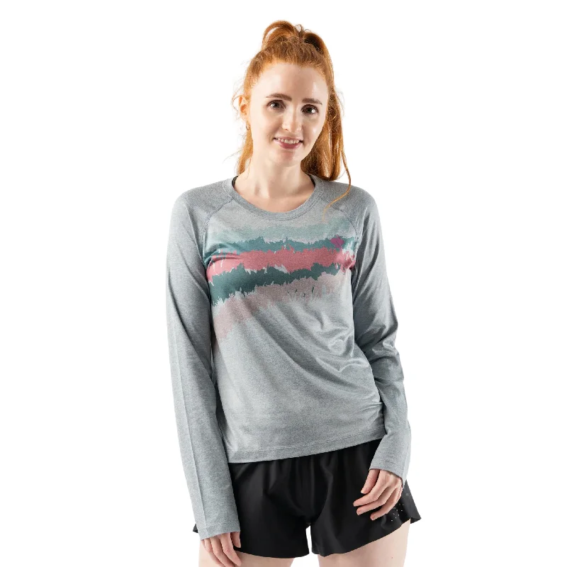 Women's Rabbit EZ Tee LS Cropped Denim Fabric Leather Fabric Suede Fabric
