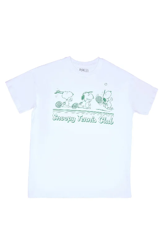 Peanuts Snoopy Tennis Graphic Relaxed Tee Layered Multi-layer Single Layer