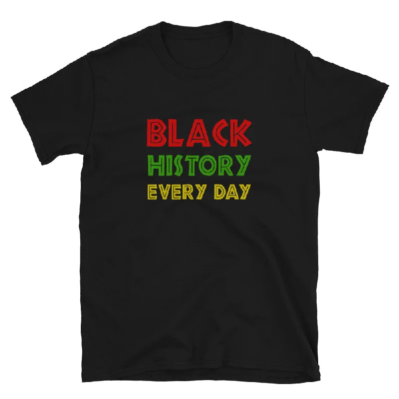 Black History Every Day T-Shirt Houndstooth Herringbone Solid