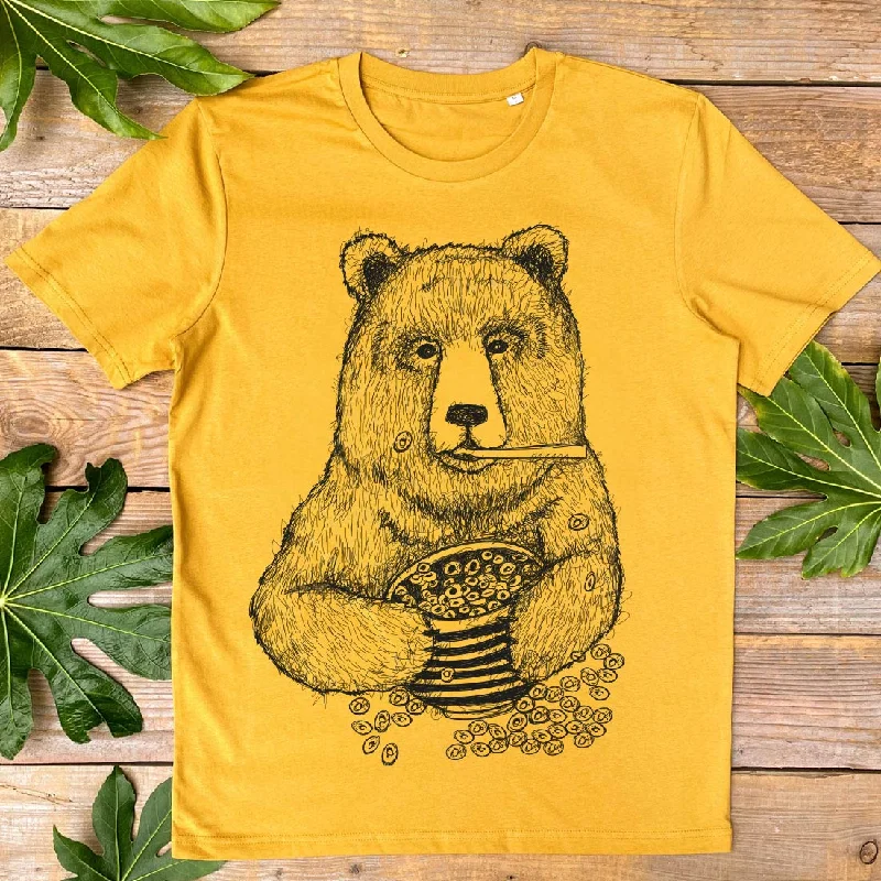 Breakfast Bear T-Shirt Boxy Fit Fitted Loose