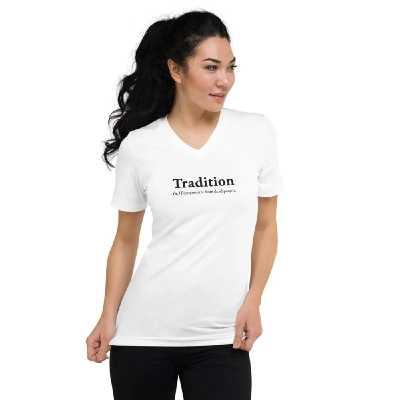 Definition of Tradition - Unisex V-Neck T-Shirt Lace Blend Ribbed Blend Corduroy Blend