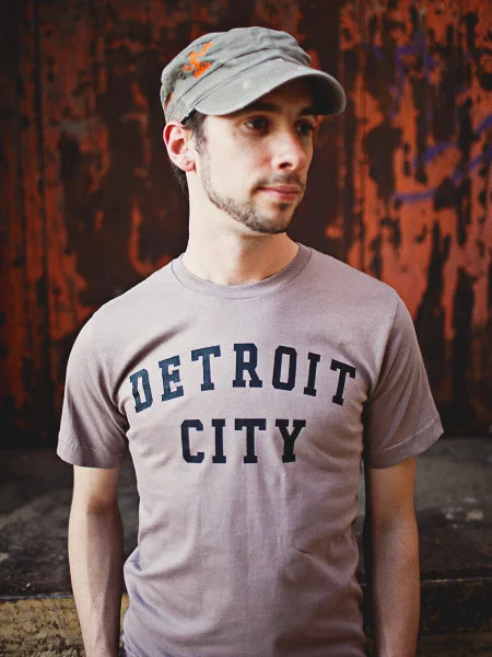 Detroit City Unisex Garment-dyed Heavyweight T-shirt - Concrete Welt Pockets Slit Pockets