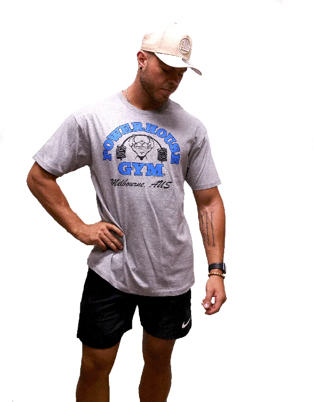 Block T-Shirt Grey/Blue Thin T-Shirt Open Front Quick Dry