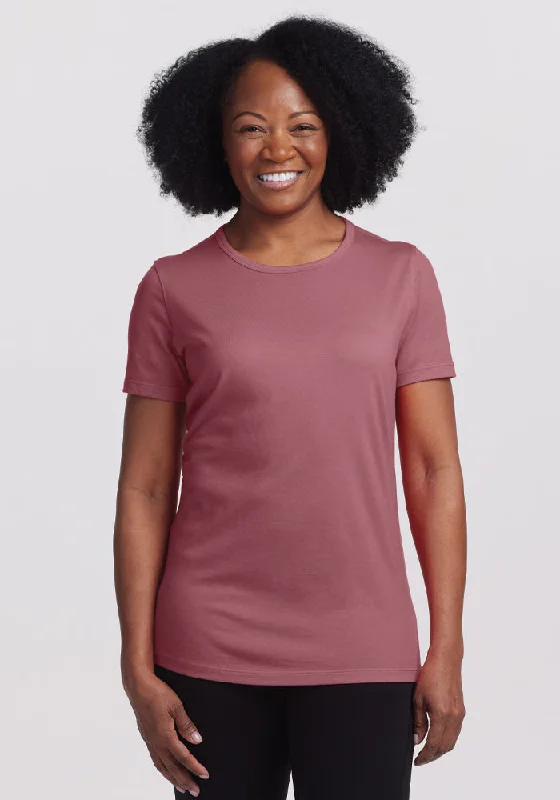 Liza Crew Neck Tee - Wild Ginger Lace Blend Ribbed Blend Corduroy Blend