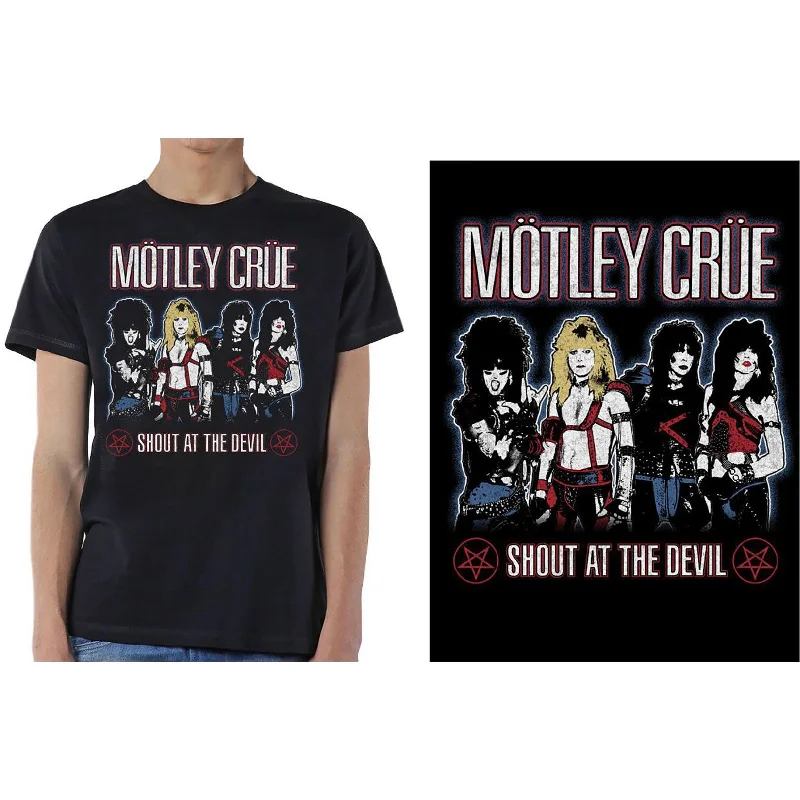 MOTLEY CRUE Attractive T-Shirt, Shout At The Devil Ribbed T-Shirt High Neck Heavyweight