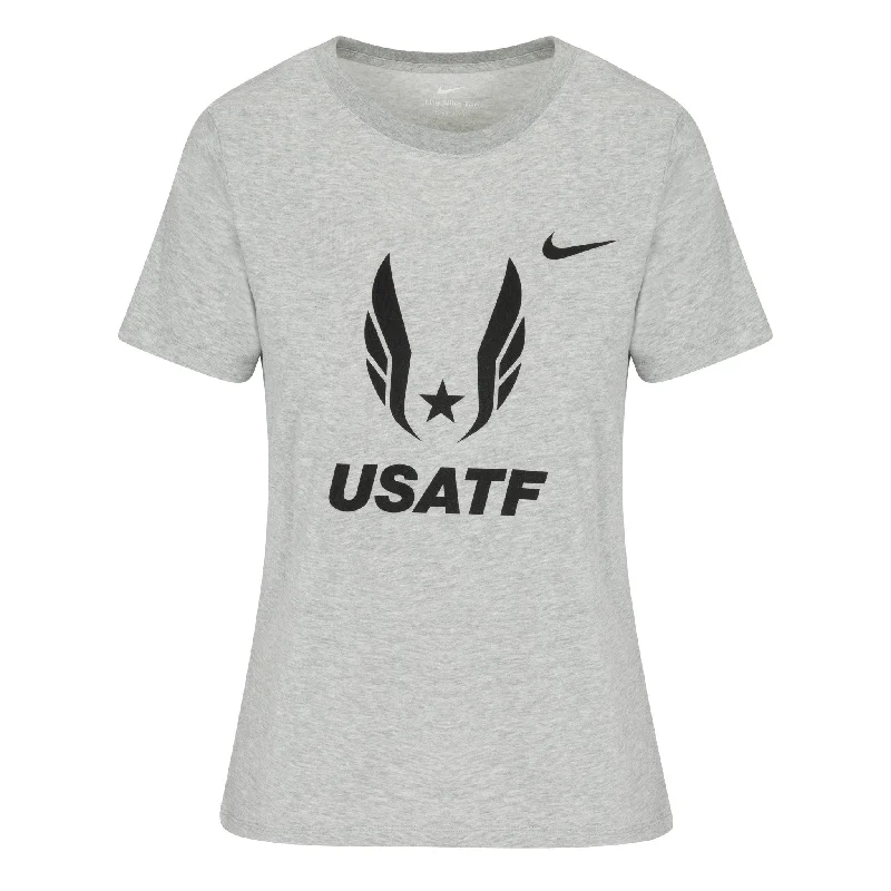 Nike Women's USATF Federation Logo Tee Spandex Blend Rayon Blend Denim Blend