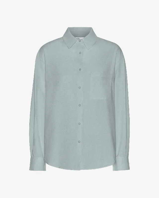 Organic Oversized Shirt - Cloudy Grey Front Pockets Side Pockets Patch Pockets