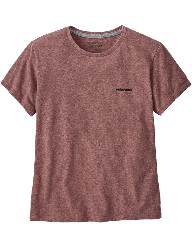 Patagonia W's P-6 Logo Responsibili-Tee T-Shirt Dulse Mauve Nylon Fabric Polyester Fabric Spandex Fabric