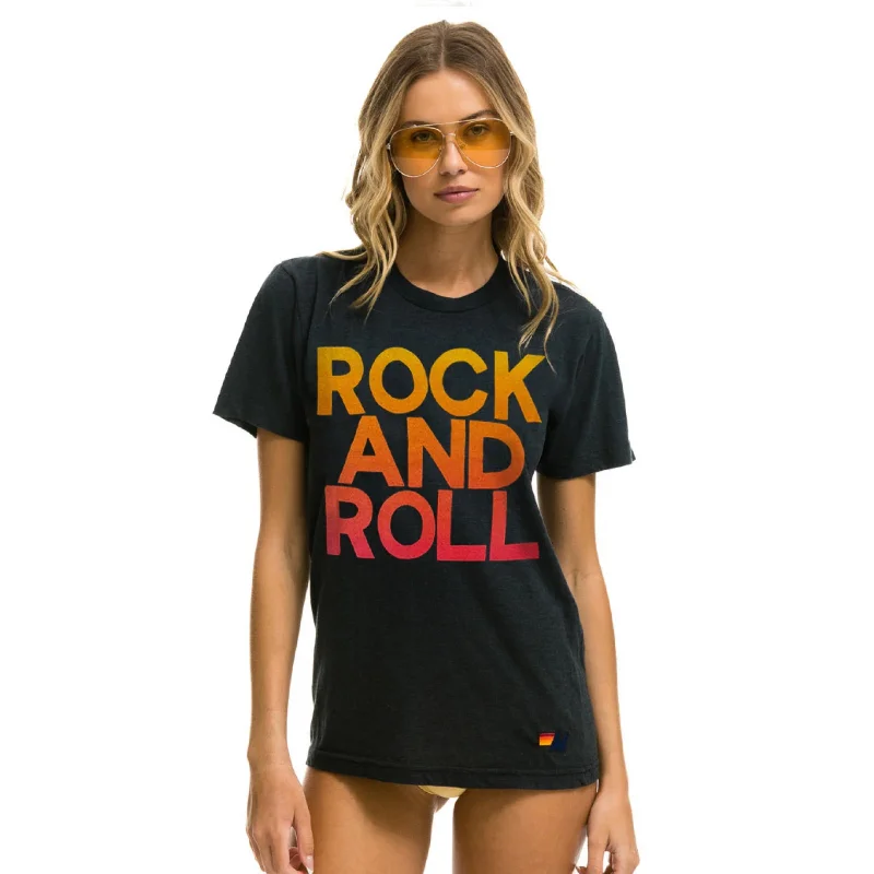 Rock & Roll Crew Tee Charcoal Hooded Caped Shawl Collar