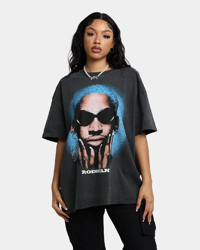 Rodman Brand Rodman Signature Vintage T-Shirt Vintage Black/Blue Mesh Blend Leather Blend Suede Blend