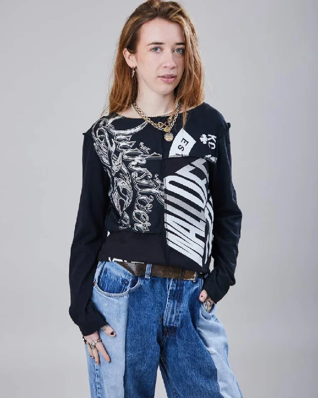 Rokit Originals Morgan Reworked L/S Tee - L Embroidered Appliqued Beaded