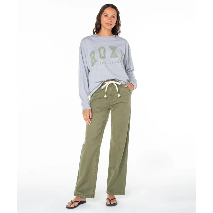 Roxy Collegiate Arch Long Sleeve Tee - HERITAGE HEATHER Hooded Caped Shawl Collar