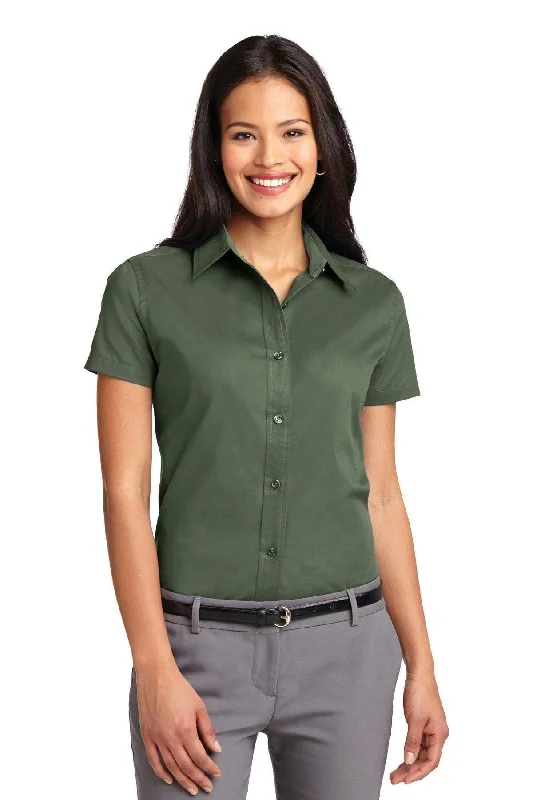 Port Authority Ladies Short Sleeve Easy Care  Shirt.  L508 Terry Blend Velvet Blend Canvas Blend