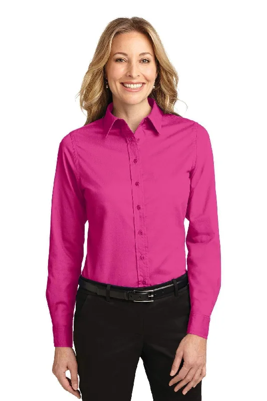 Port Authority Ladies Long Sleeve Easy Care Shirt.  L608 Hooded Caped Shawl Collar