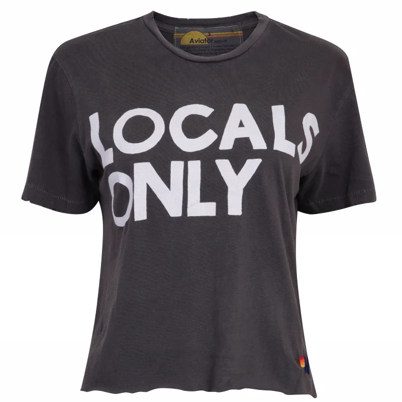 Locals Only Tee Charcoal Oversized T-Shirt Spandex breathable