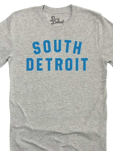 South Detroit Unisex T-shirt - Blue / Athletic Gray Fashionable Trendy Casual