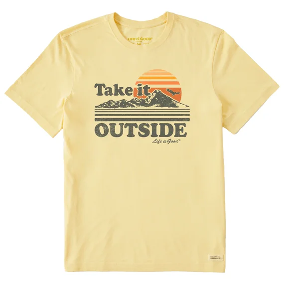 Take It Outside Retro Men's Crusher T-Shirt by Life is Good® Silk Blend Satin Velvet