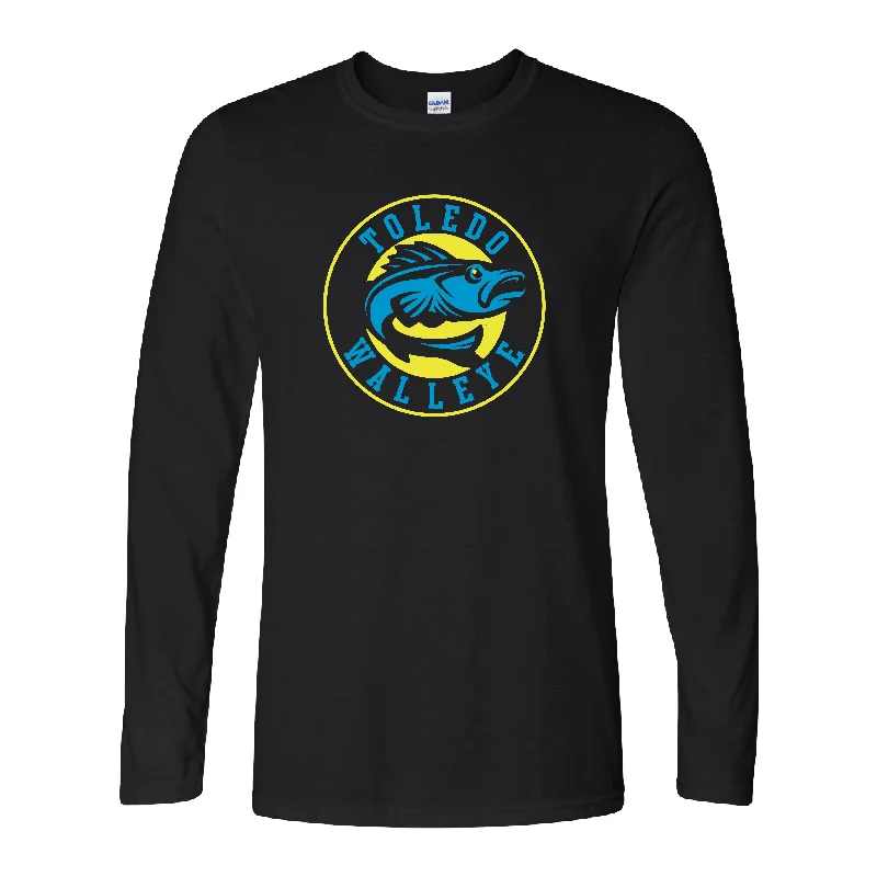 Toledo Walleye Glow Weekend Long Sleeve T-shirt Print Jacquard Patchwork