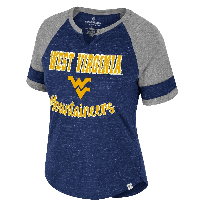 WVU Womens Special Agent Vnotch Tee Satin Blend Silk Blend Wool Blend