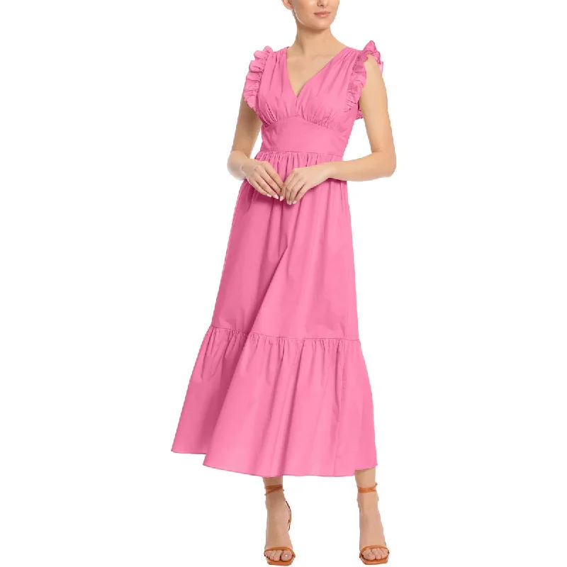 Womens Ruffle Sleeve Long Maxi Dress Trendy Maxi Dress with Lace