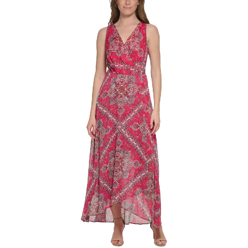 Womens V Neck Paisley Maxi Dress Cozy Spaghetti Strap Maxi Dress