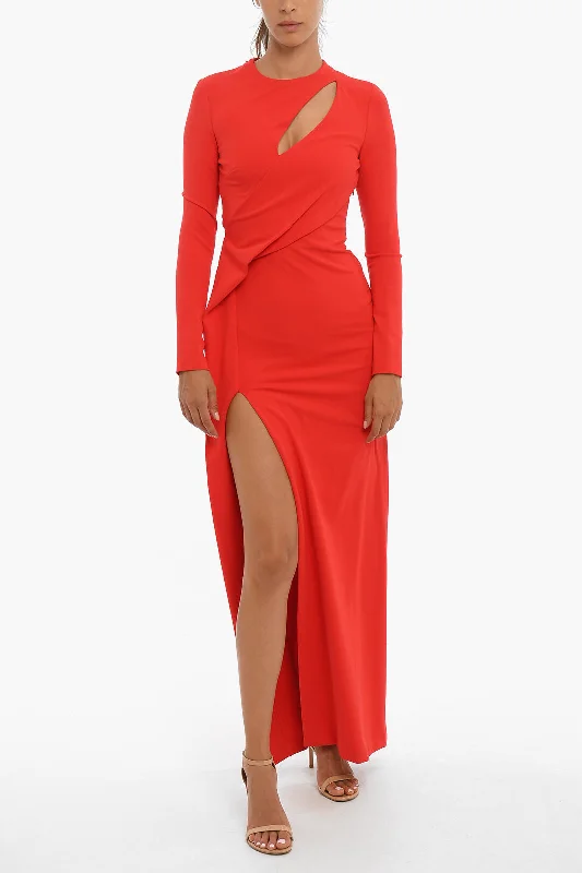 Alexander McQueen Long Sleeved Maxi Dress With Cutouts 40 Italian size Fashionable Sleeveless Maxi Dress