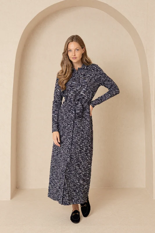 Blue Striped Maxi Dress Cozy Longline Maxi Dress