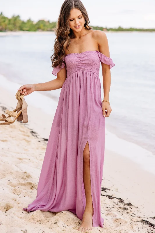 Calling On You Mauve Pink Maxi Dress Trendy Maxi Dress with Bow