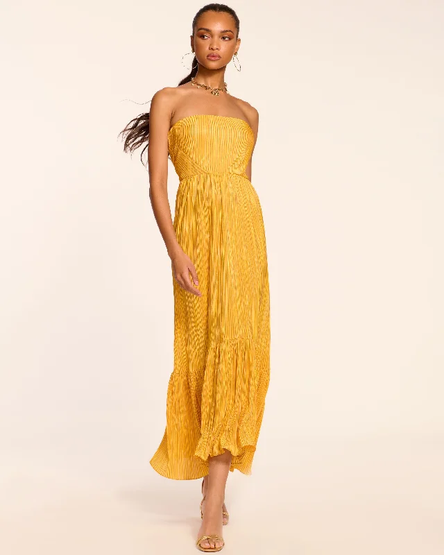 Devyani Strapless Maxi Dress Elegant Lace-Up Maxi Dress