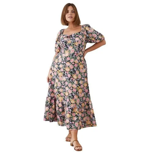 Dorothy Perkins Womens/Ladies Floral Front Tie Plus Tiered Maxi Dress Elegant Floral Maxi Dress