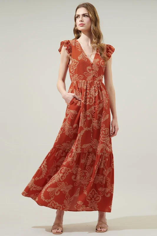 Ginger Paisley Evianna Button Down Maxi Dress Fashionable Sleeveless Maxi Dress