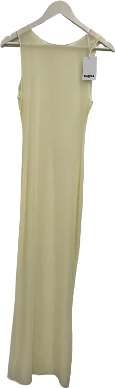 Kasela Mesh Maxi Dress In Cream One Size Fashionable Layered Maxi Dress