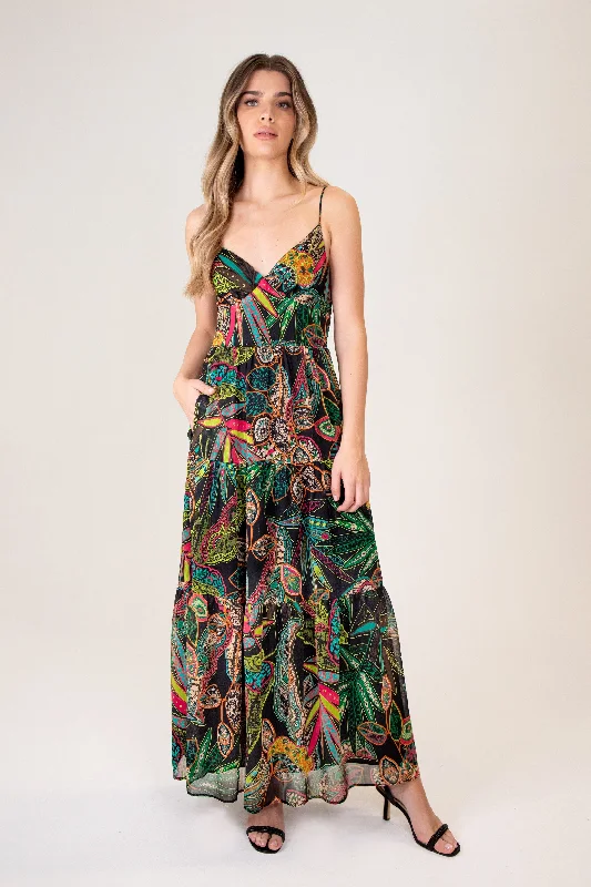 FLORAL MAXI DRESS Comfortable Flowy Maxi Dress