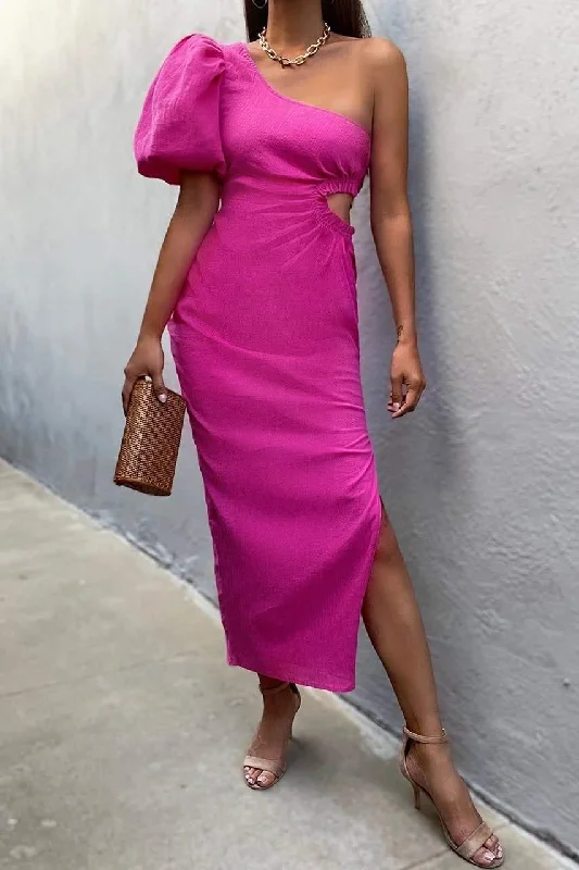 Marlow Maxi Dress - Fuchsia Stylish Long Sleeve Maxi Dress