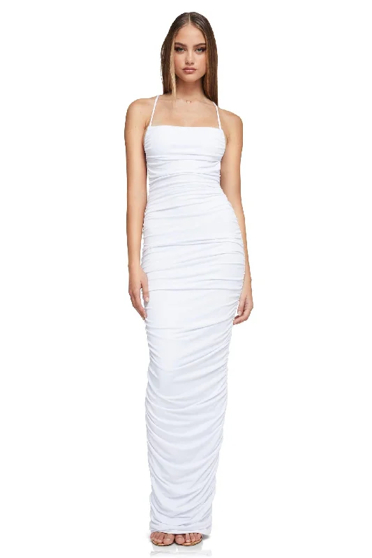 Nookie Flirt Maxi Dress - White Classic Strapless Maxi Dress