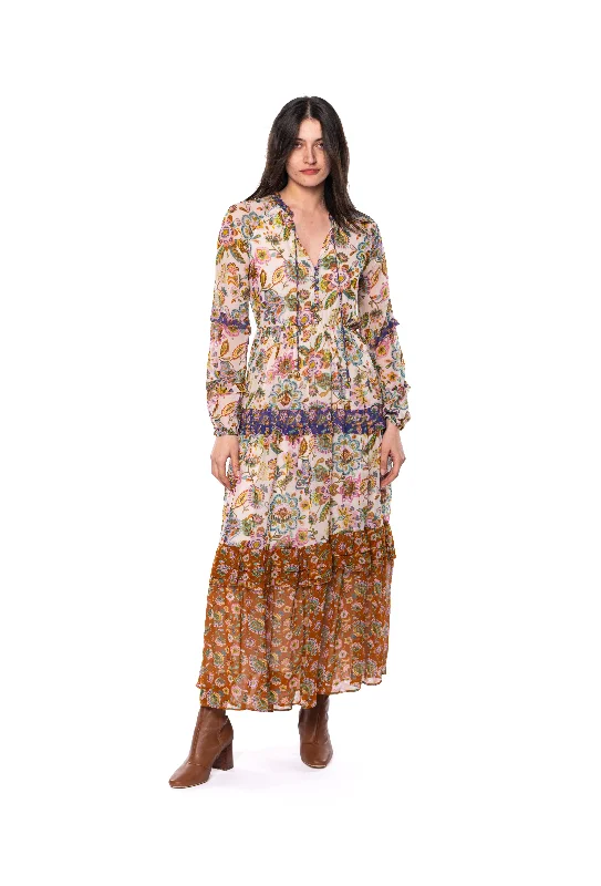 FLORAL MAXI DRESS Comfortable Fitted Maxi Dress