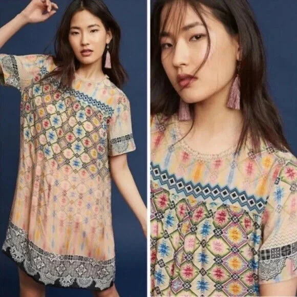 Anthropolgie Tanvi Kedia Multicolor Norah Swing Dress Size Small