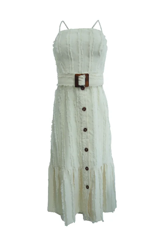 Off White Furry Dress