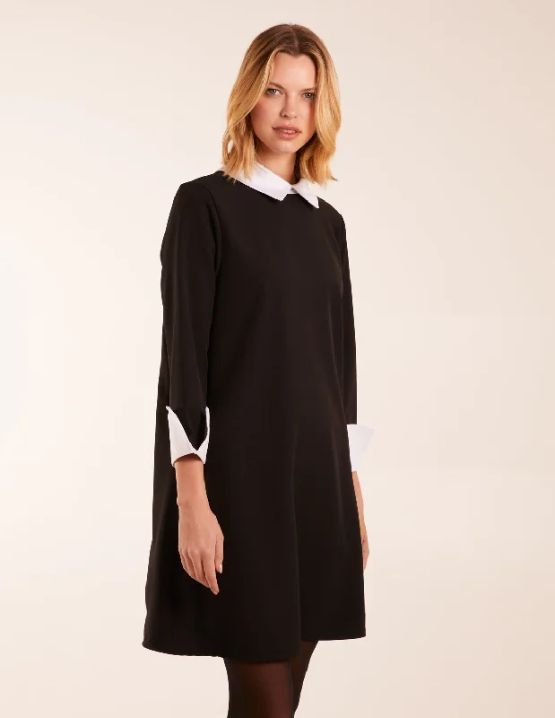 Collar & Cuff A Line Side Pocket Dress