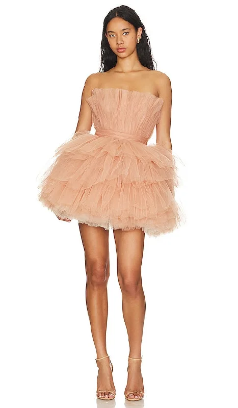 Bronx and Banco Anna Tiered Dress in Nude