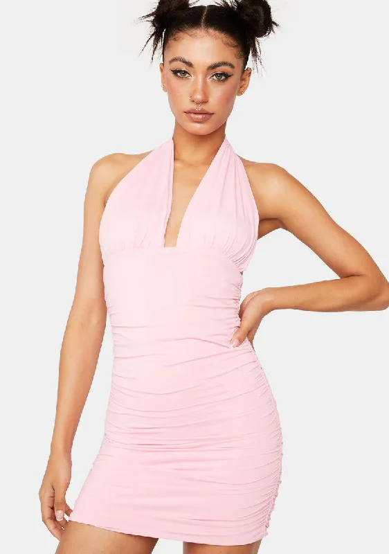 Cassie Gathered Halter Dress