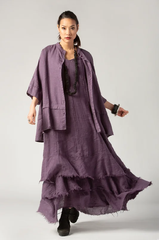GRIZAS Tirta Dress in Purple Linen