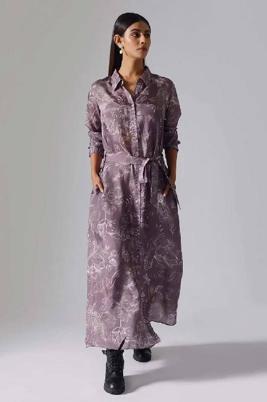 Onion Pink Printed Reverie Long Dress
