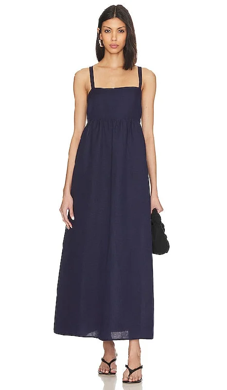 L'AGENCE Jessamy Empire Waist Dress in Navy
